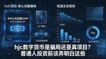 hjc数字货币是骗局还是真项目？普通人投资前该弄明白这些