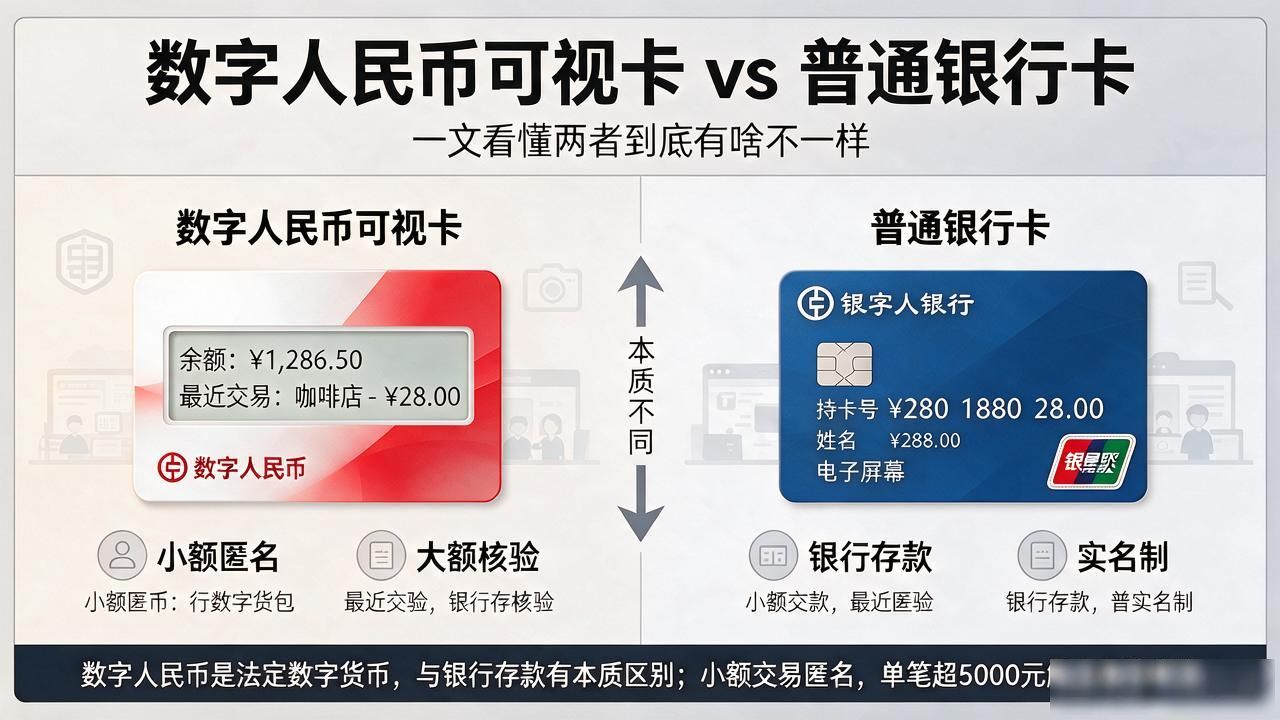 数字人民币可视卡是干嘛的?和平时用的银行卡到底有啥不一样