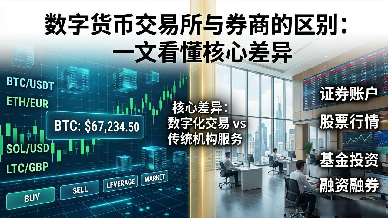 数字货币交易所与券商的区别:一文看懂核心差异