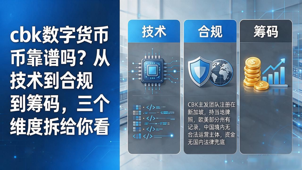 cbk数字货币靠谱吗?从技术到合规到筹码,三个维度拆给你看