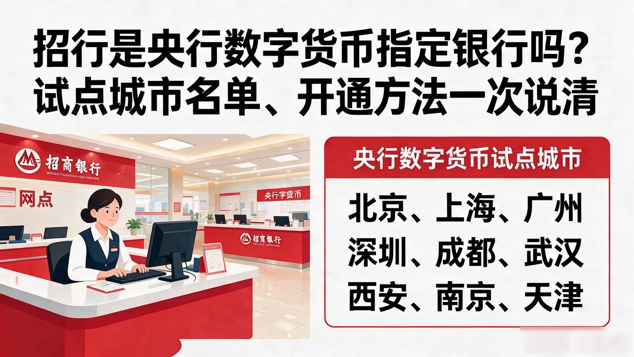 招行是央行数字货币指定银行吗?试点城市名单、开通方法一次说清