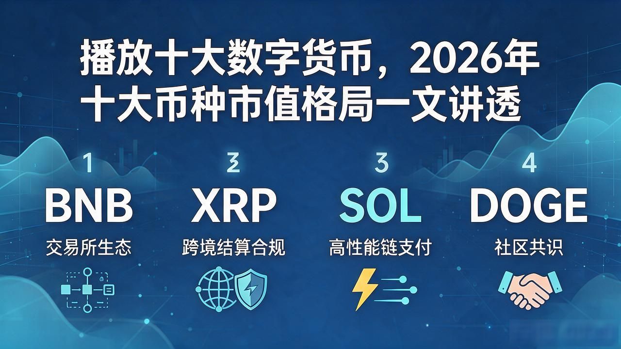 播放十大数字货币,2026年十大币种市值格局一文讲透
