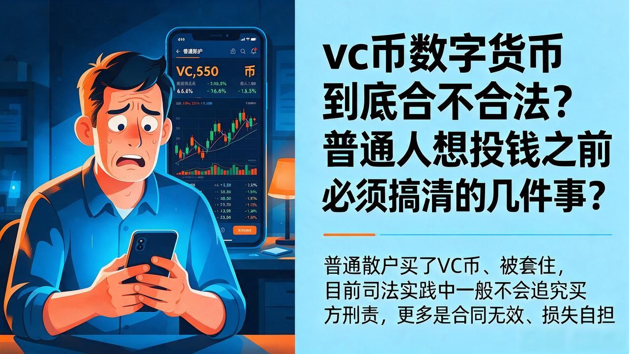 vc币数字货币到底合不合法?普通人想投钱之前必须搞清的几件事