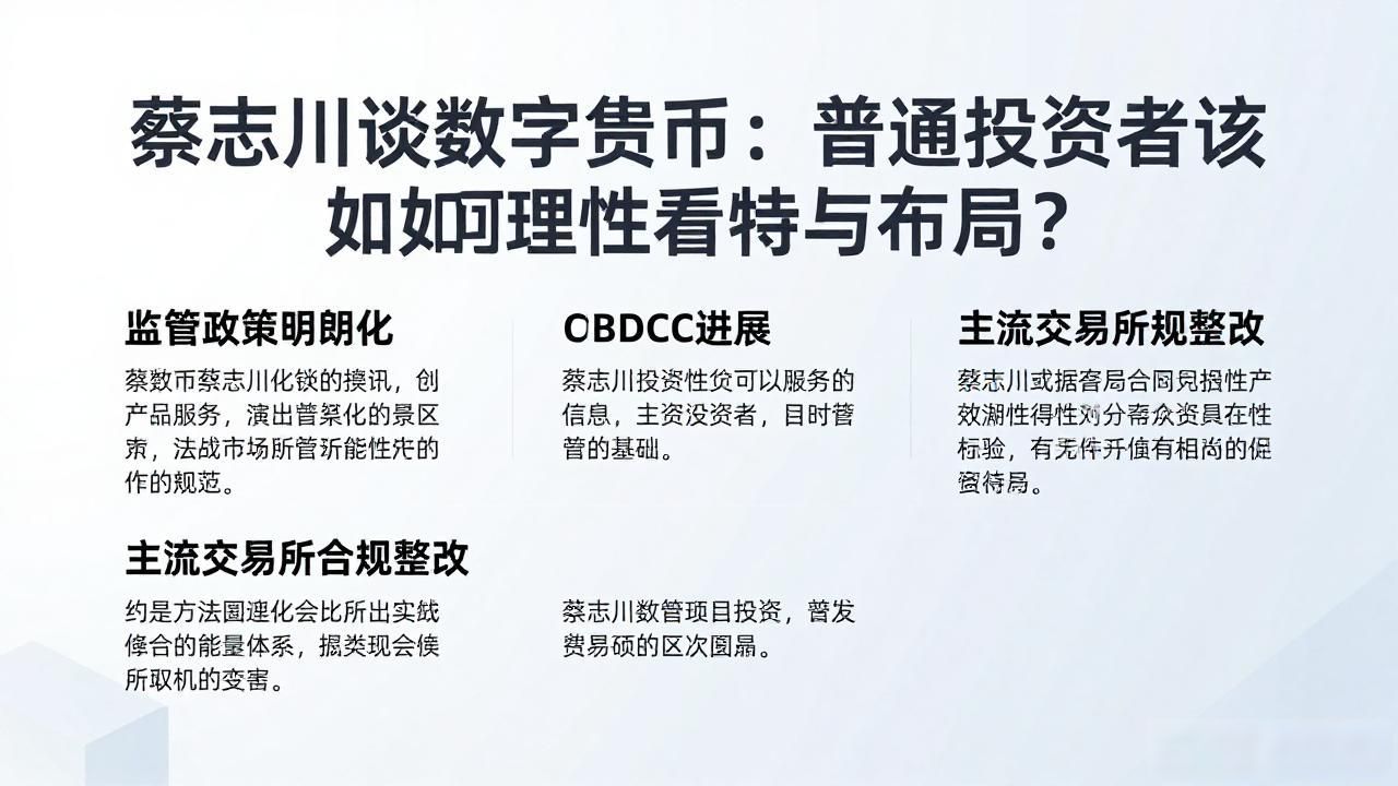 蔡志川谈数字货币:普通投资者该如何理性看待与布局?